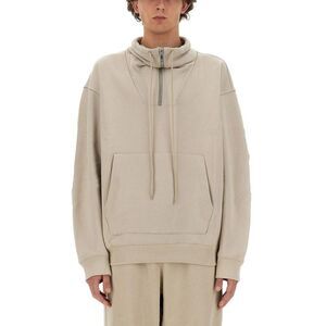 HELMUT LANG Men's Oversized Half-Zip Mock Neck Sweatshirt Men GREY Sweaters &